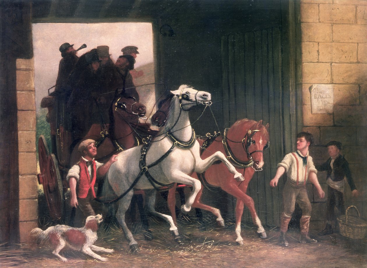 Przybycie sceny, c.1830 autorstwa English School