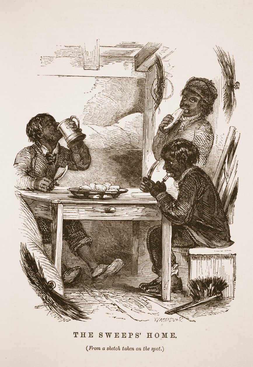 The Sweeps Home, ilustracja z London Labour i London Poor autorstwa Henry