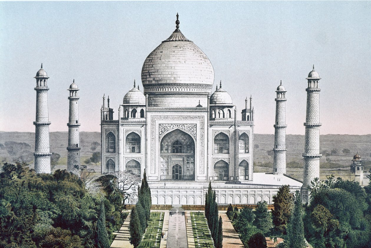 Taj Mahal w Agrze (kolor lito) autorstwa English School
