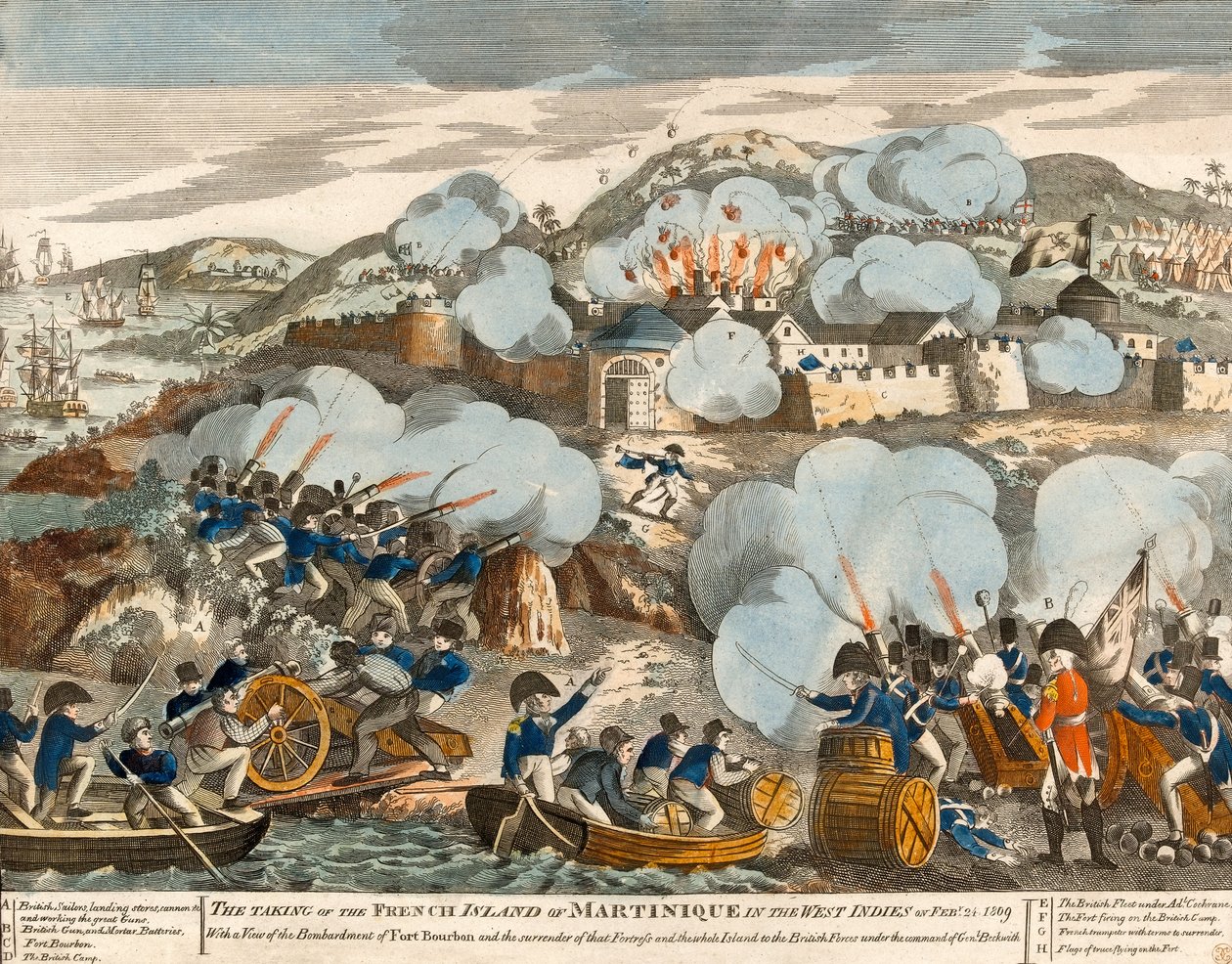 ?Zajęcie francuskiej wyspy Martyniki we francuskich Indiach Zachodnich 24 lutego 1809 roku? autorstwa English School