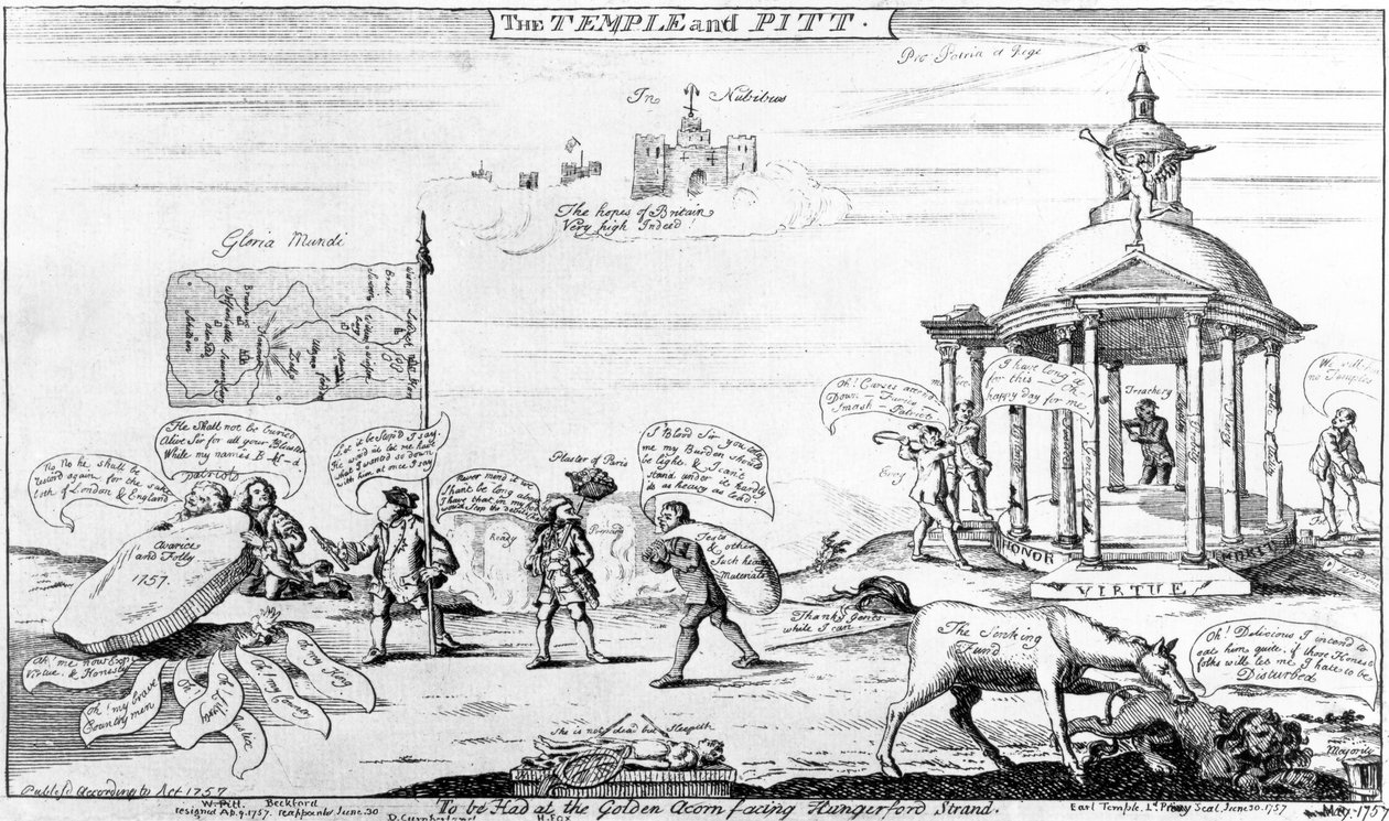 Świątynia i Pitt, 1757 autorstwa English School