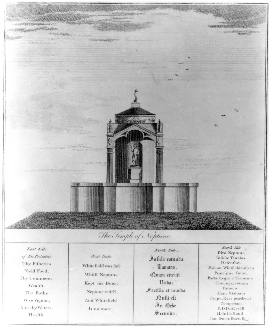 Świątynia Neptuna w Kingsgate na wyspie Thanet, 1768 autorstwa English School