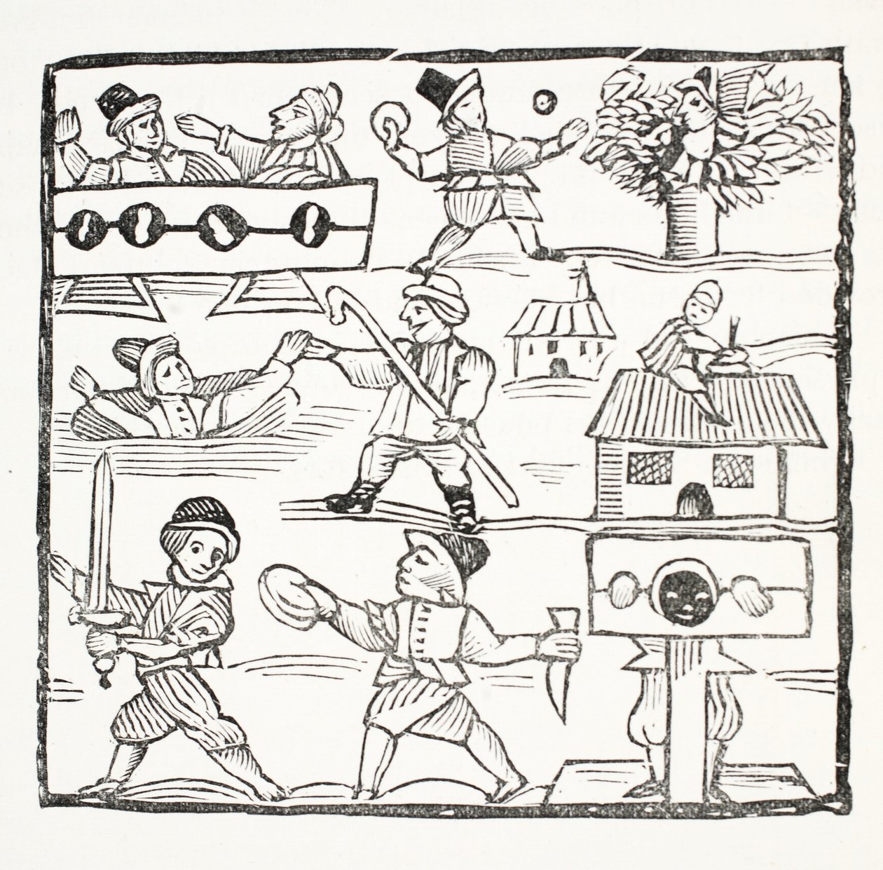 The Welch Traveller lub The Unfortunate Welchman Humphreya Cornisha, ilustracja z książki Chap-books of the Eighteenth Century Johna Ashtona, wyd. 1882 autorstwa English School