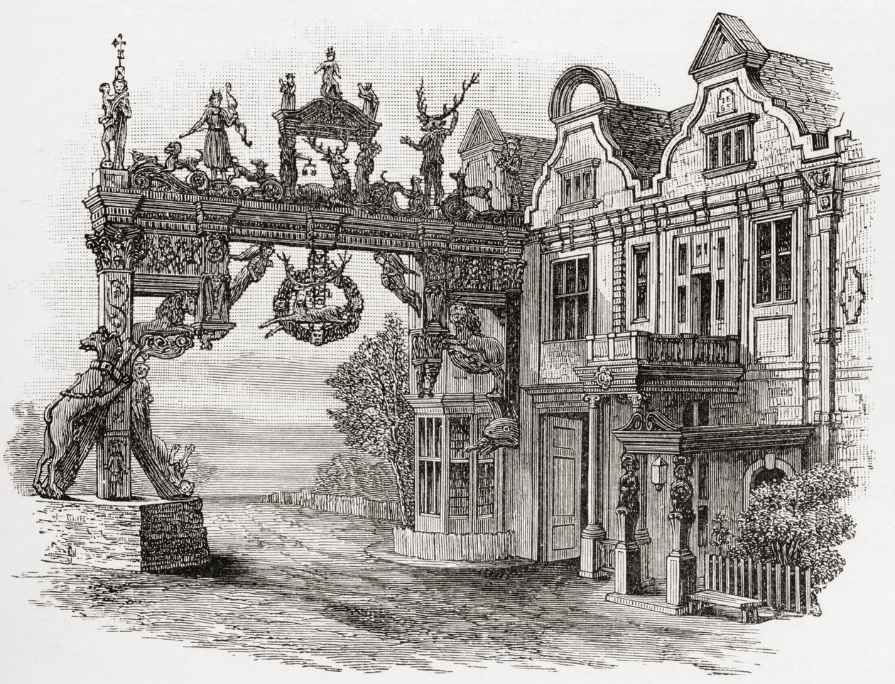 The White Hart Inn, Scole, Norfolk w XVII wieku, z 