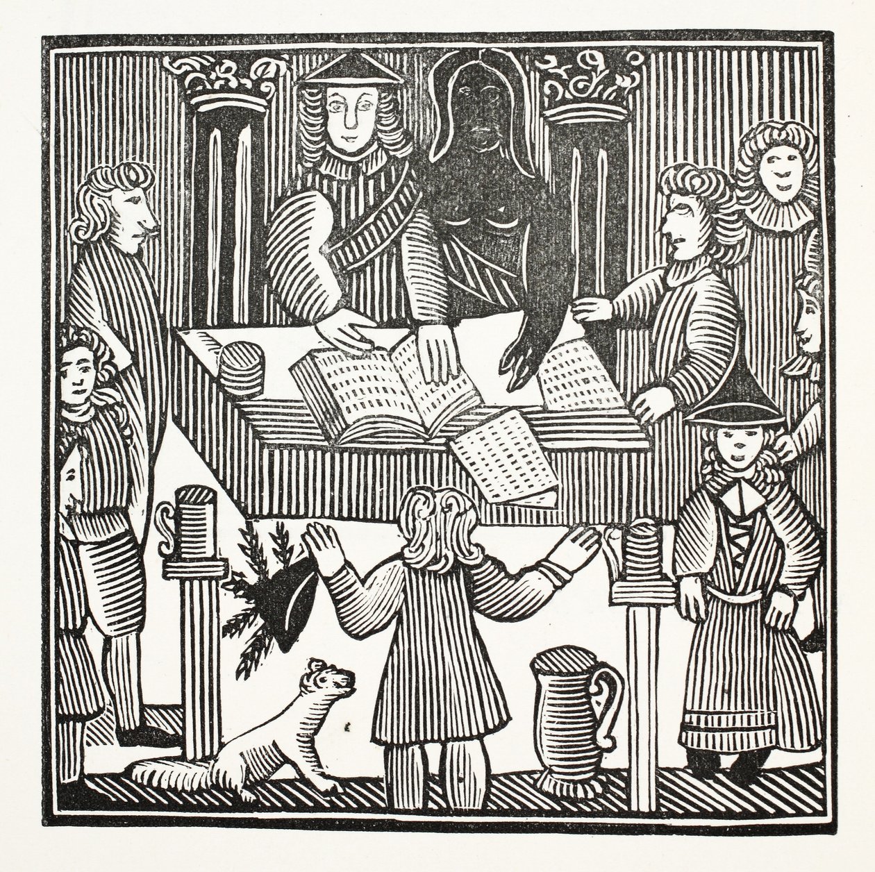 Cały proces i oskarżenie sir Johna Barleycorna, Knt., ilustracja z książki Chap-books of the Eighteenth Century Johna Ashtona, wyd. 1882 autorstwa English School