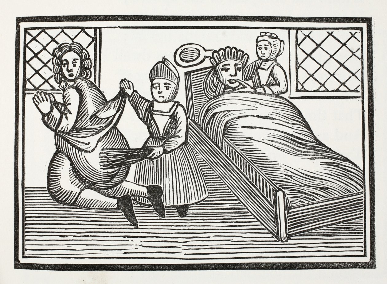 Świat wywrócony do góry nogami, ilustracja z książki Chap-books of the Eighteenth Century Johna Ashtona, wyd. 1882 autorstwa English School
