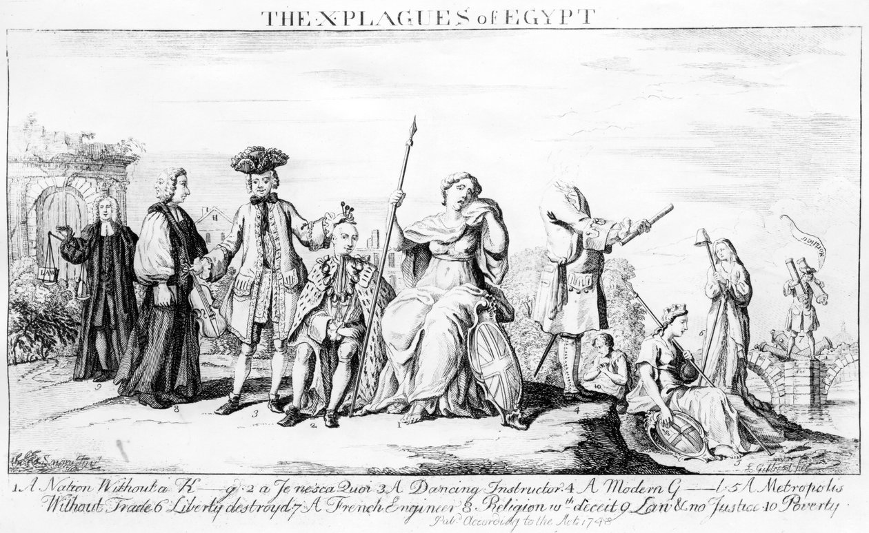X plagi egipskie, ok. 1749 autorstwa English School