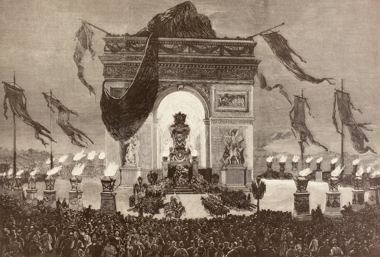 Trumna francuskiego pisarza Victora Hugo (litho) autorstwa English School