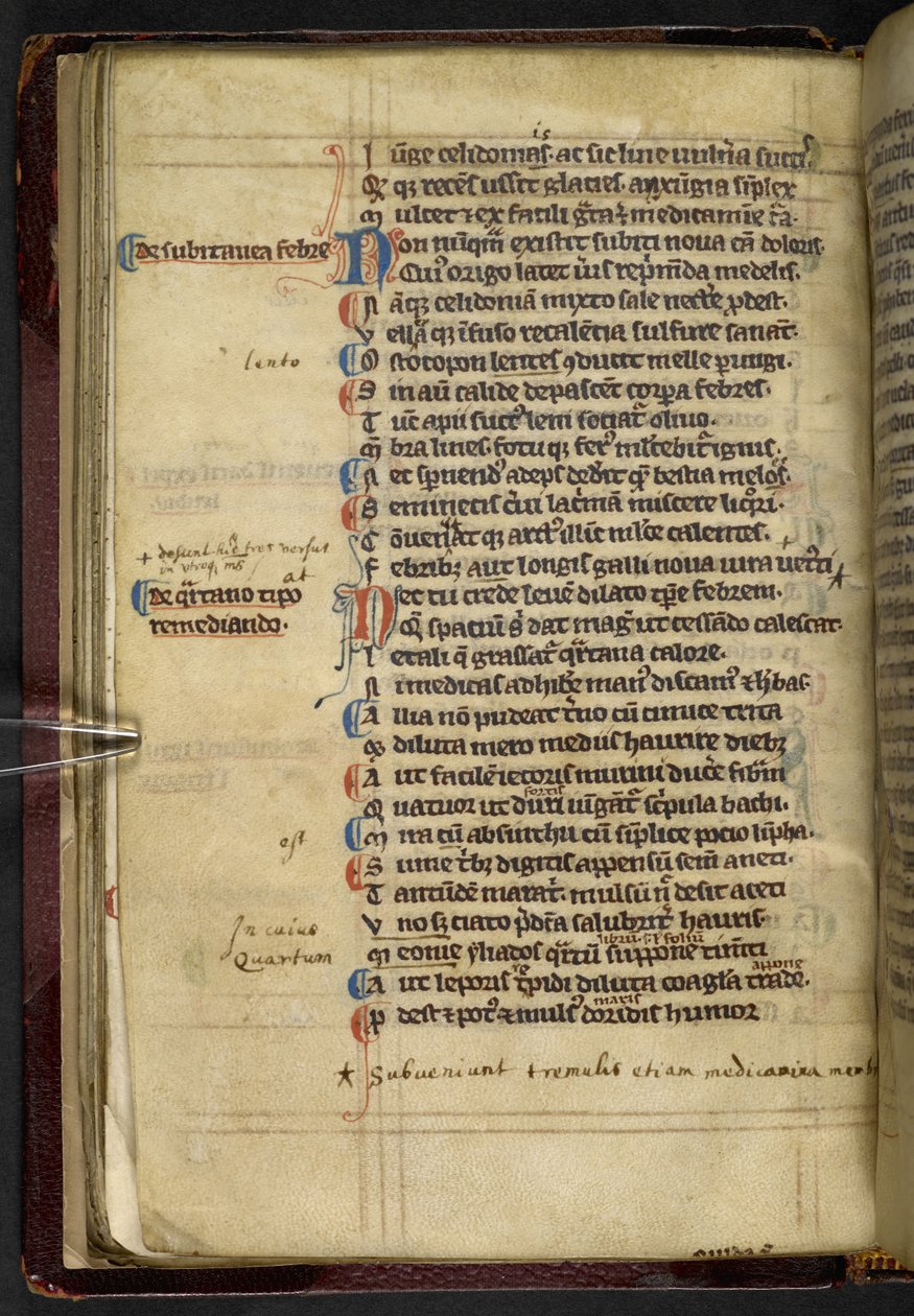 Pierwsza odnotowana wzmianka o wyrażeniu „Abrakadabra”, jako leku na malarię, pochodzi z „Liber medicinalis”, napisanego przez Quintusa Serenusa Sammonicusa, Canterbury (atrament i kolor na welinie) autorstwa English School