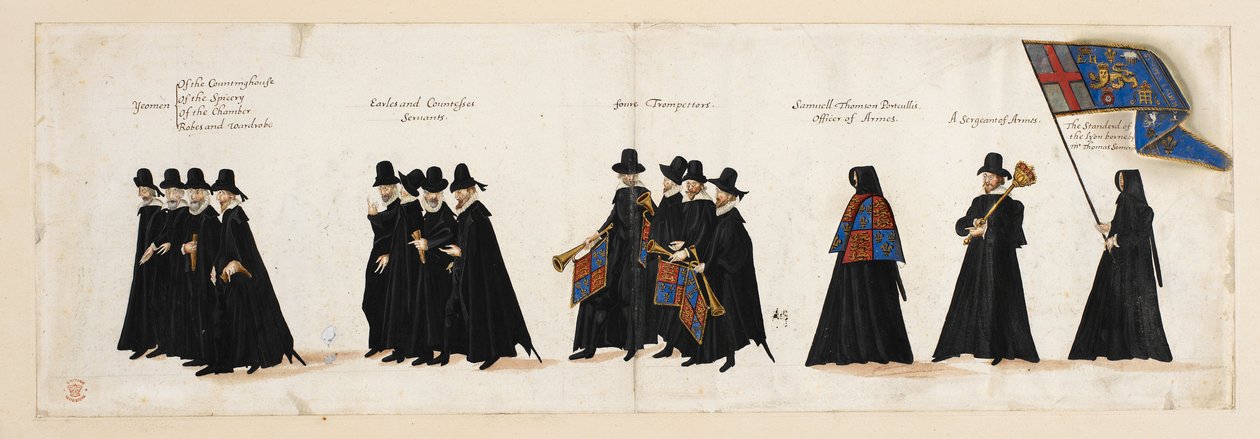 Kondukt pogrzebowy królowej Elżbiety I do Opactwa Westminsterskiego, 28 kwietnia 1603 r. autorstwa English School