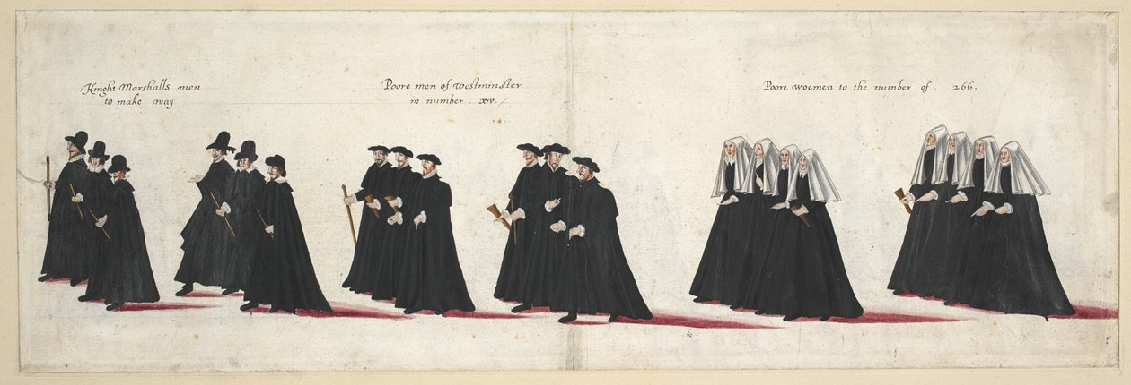 Kondukt pogrzebowy królowej Elżbiety I do Opactwa Westminsterskiego, 28 kwietnia 1603 r. autorstwa English School