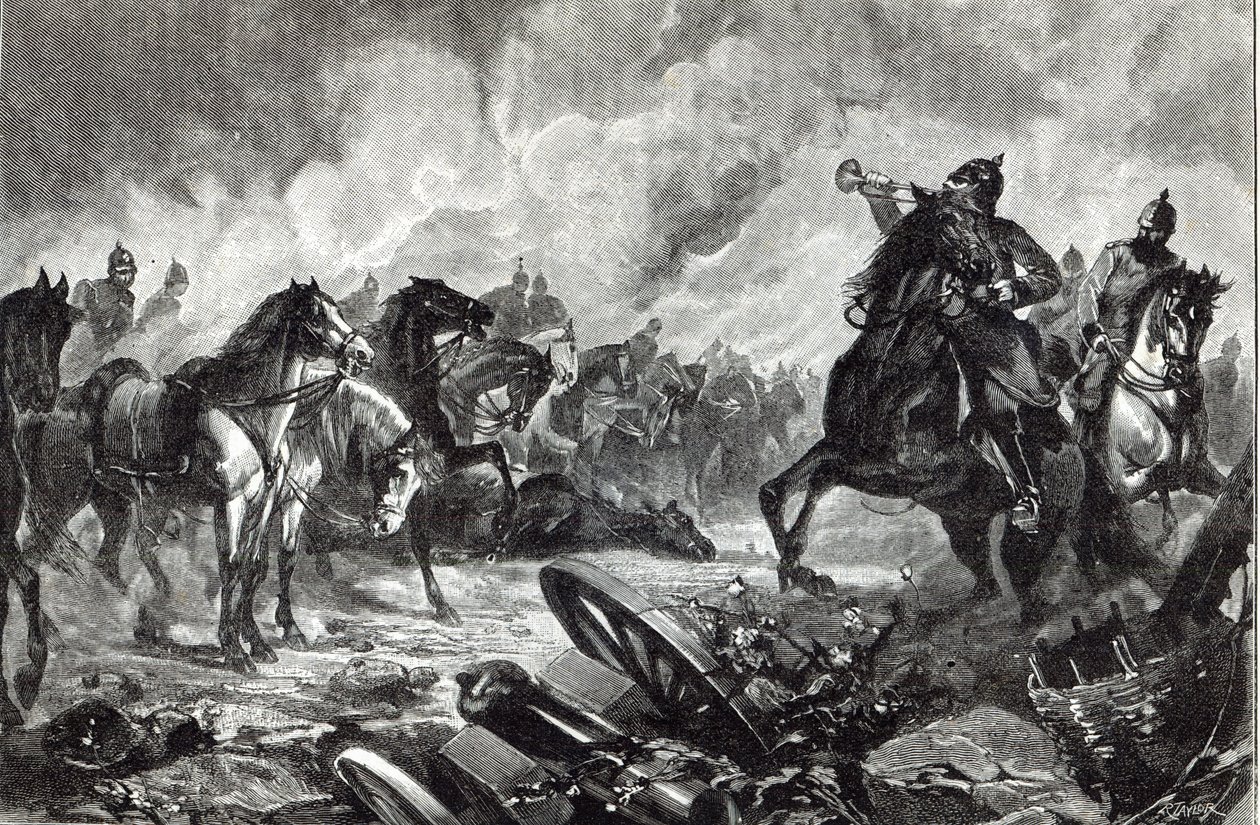 Konie Gravelotte, z „Godziny wypoczynku”, 1888 autorstwa English School