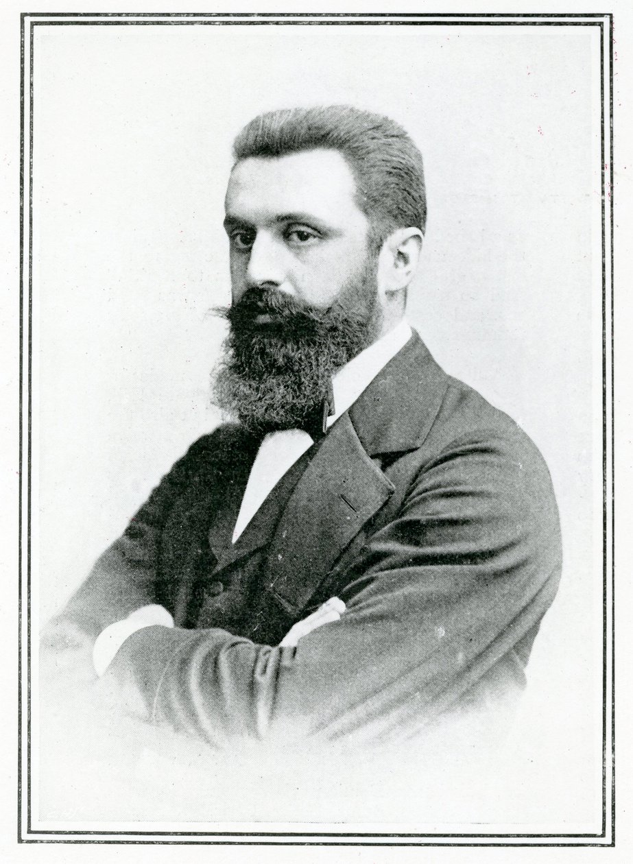 Theodor Herzl (1860-1904) (zdjęcie czarno-białe) autorstwa English School