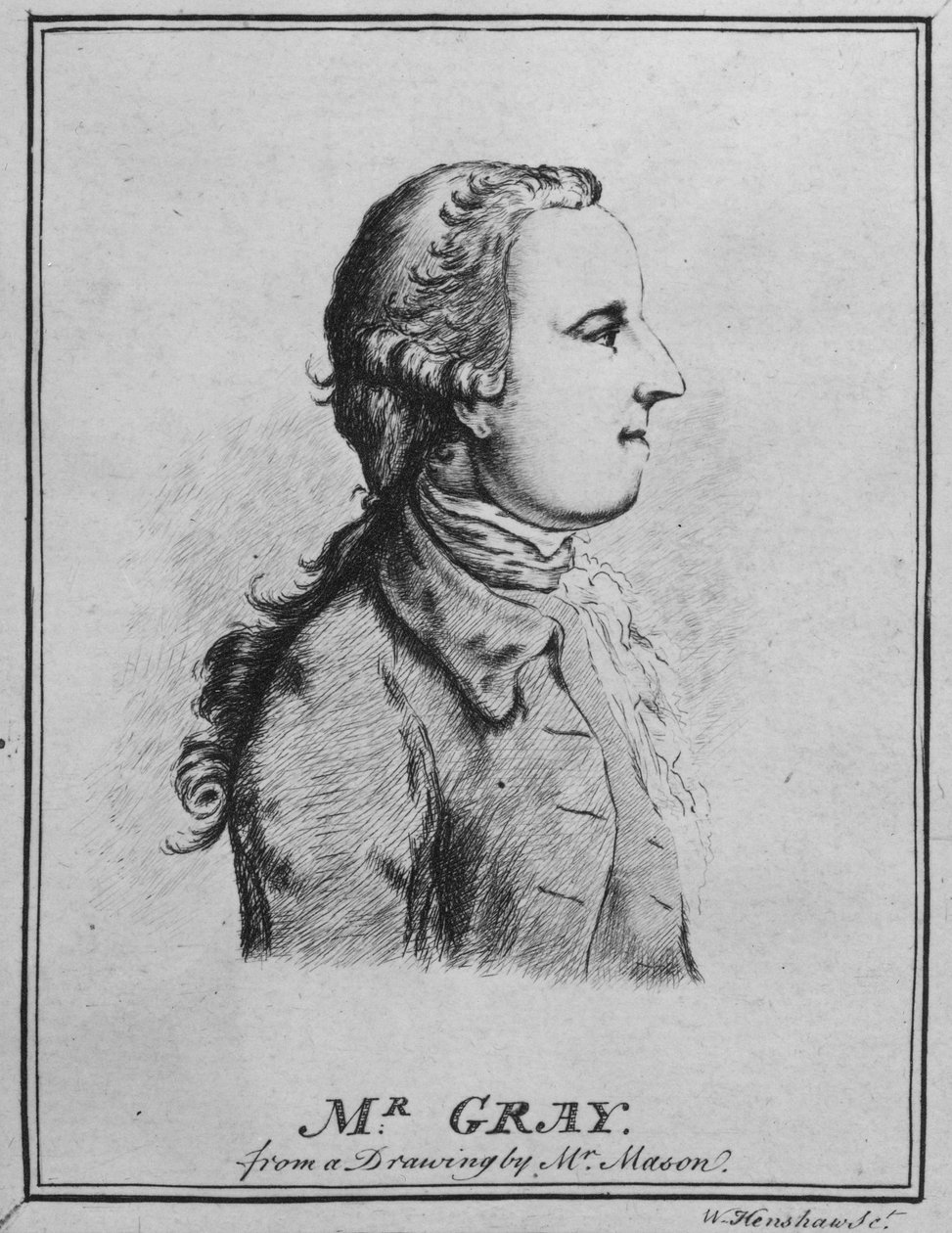 Thomas Gray, rys. William Henshaw (pióro i atrament na papierze) (zdjęcie czarno-białe) autorstwa English School