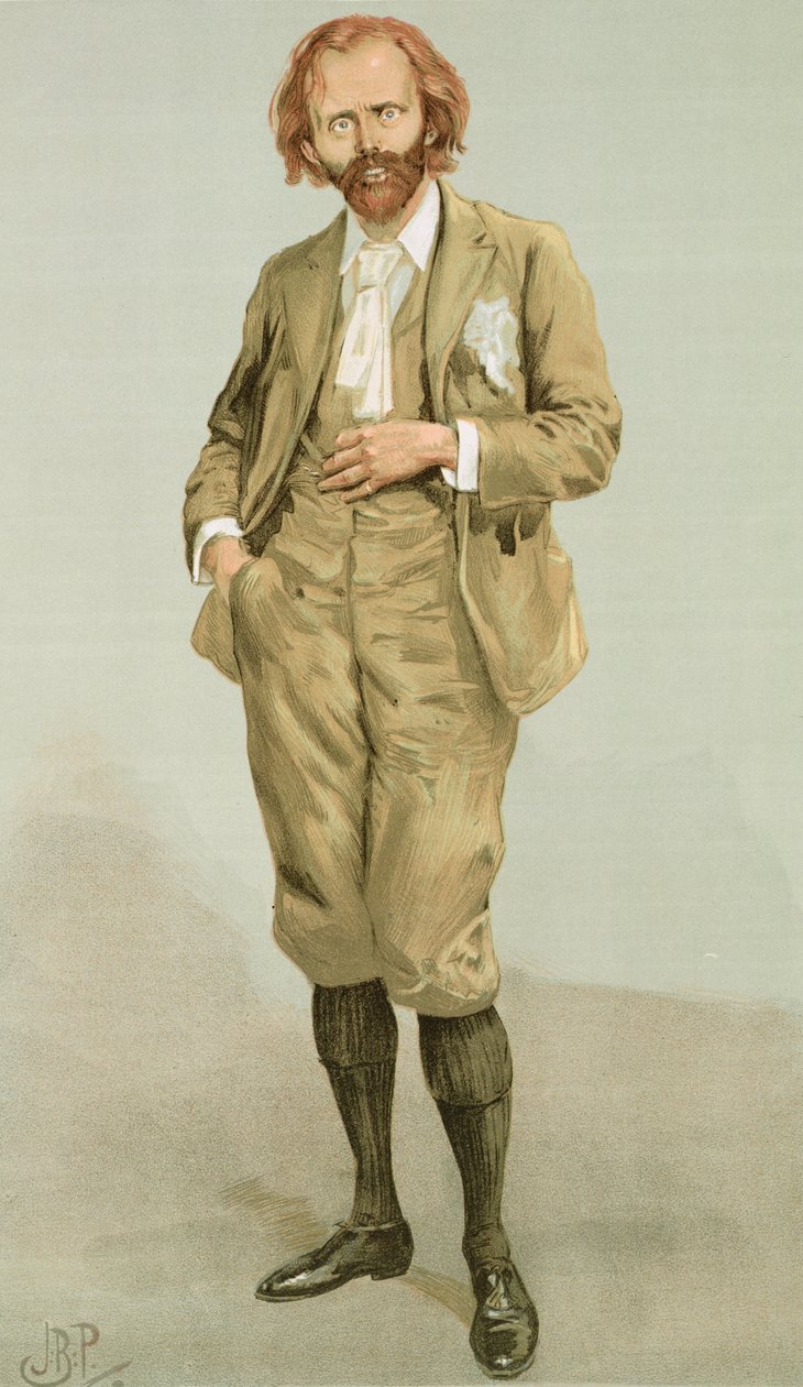 Thomas Hall Caine (1853-1931) ilustracja z książki Men of the Day, opublikowanej w Punch Magazine, lipiec 1896 autorstwa English School