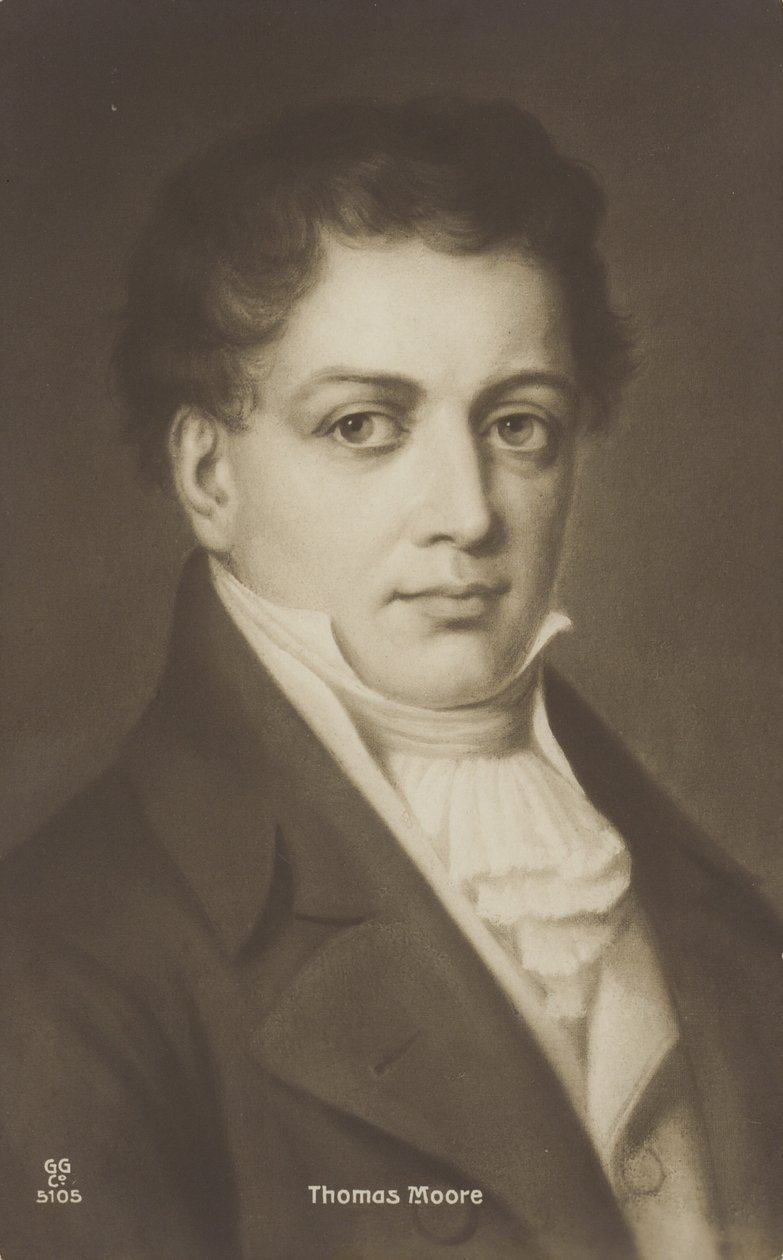 Thomas Moore (1779-1852), irlandzki poeta, piosenkarz i konferansjer (litografia) autorstwa English School