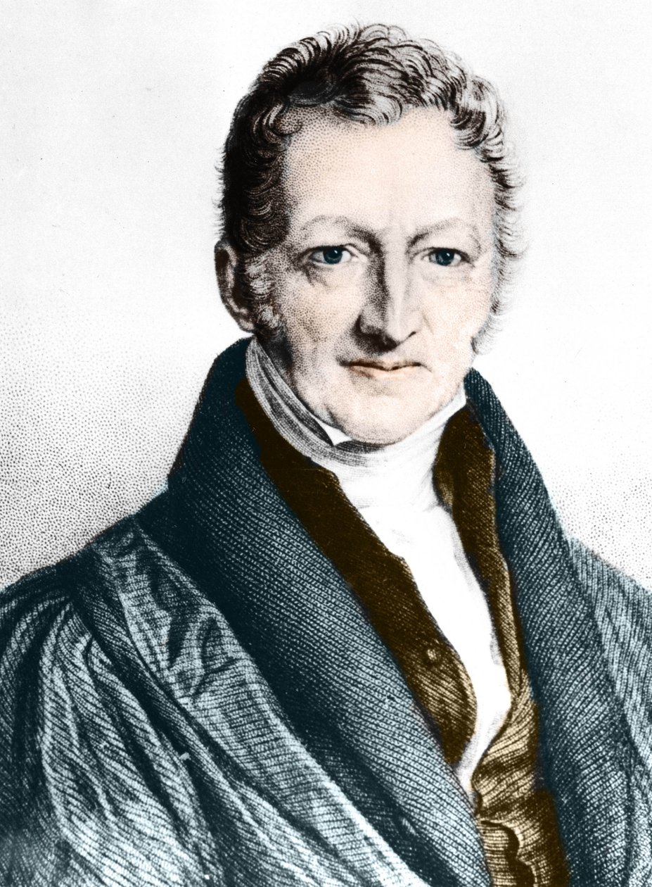 Thomas Robert Malthus (kolorowy grawerunek) autorstwa English School