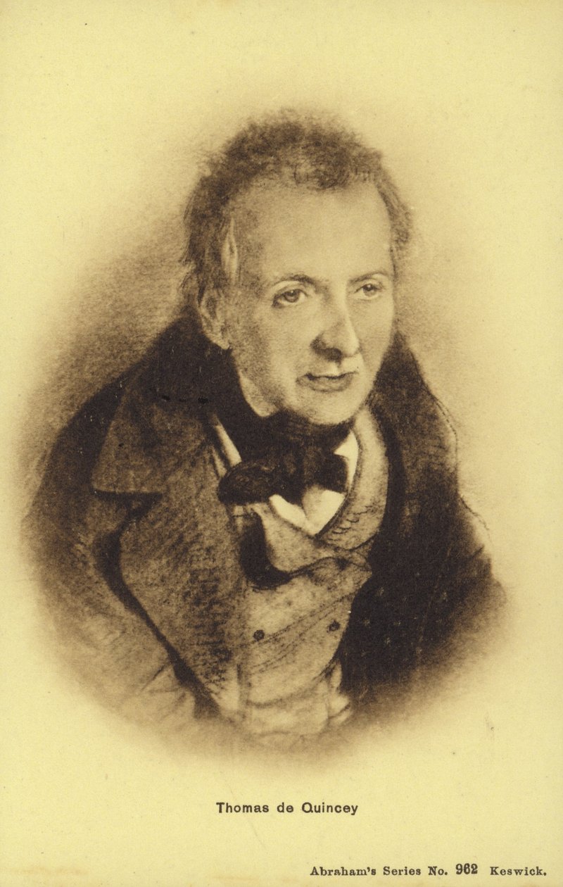 Thomas de Quincey (1785-1859), angielski eseista (litografia) autorstwa English School