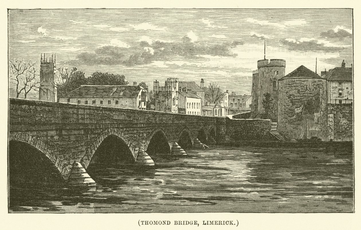 Most Thomond, Limerick (grawerunek) autorstwa English School