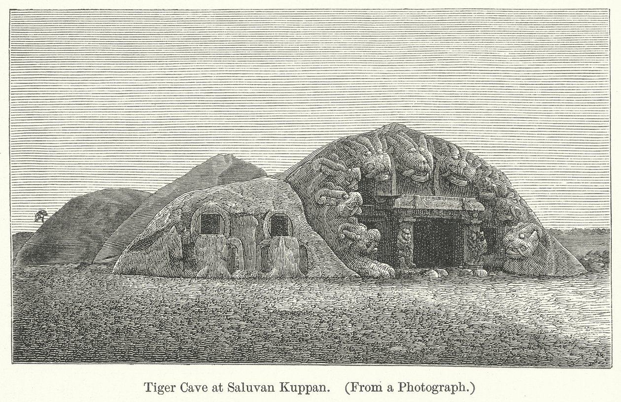 Jaskinia Tygrysia w Saluvan Kuppan (grawerunek) autorstwa English School
