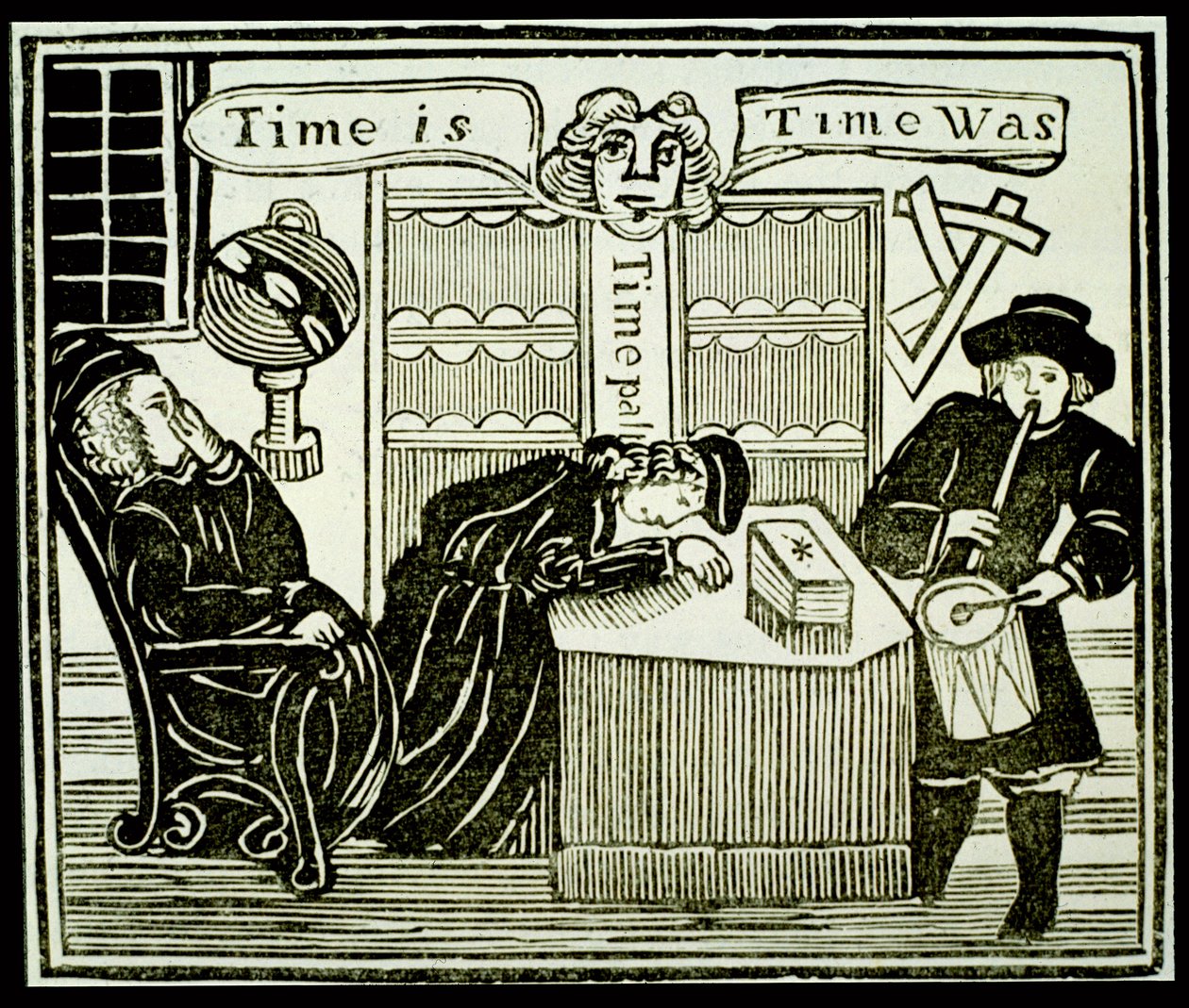 Time Is, Time Was, kopia ilustracji z Historii uczonego mnicha Bacona użytej w zbiorze książeczek poświęconych ezoteryce autorstwa English School