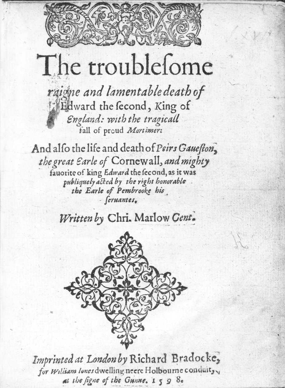 Strona tytułowa dla Edwarda II autorstwa Christophera Marlowe