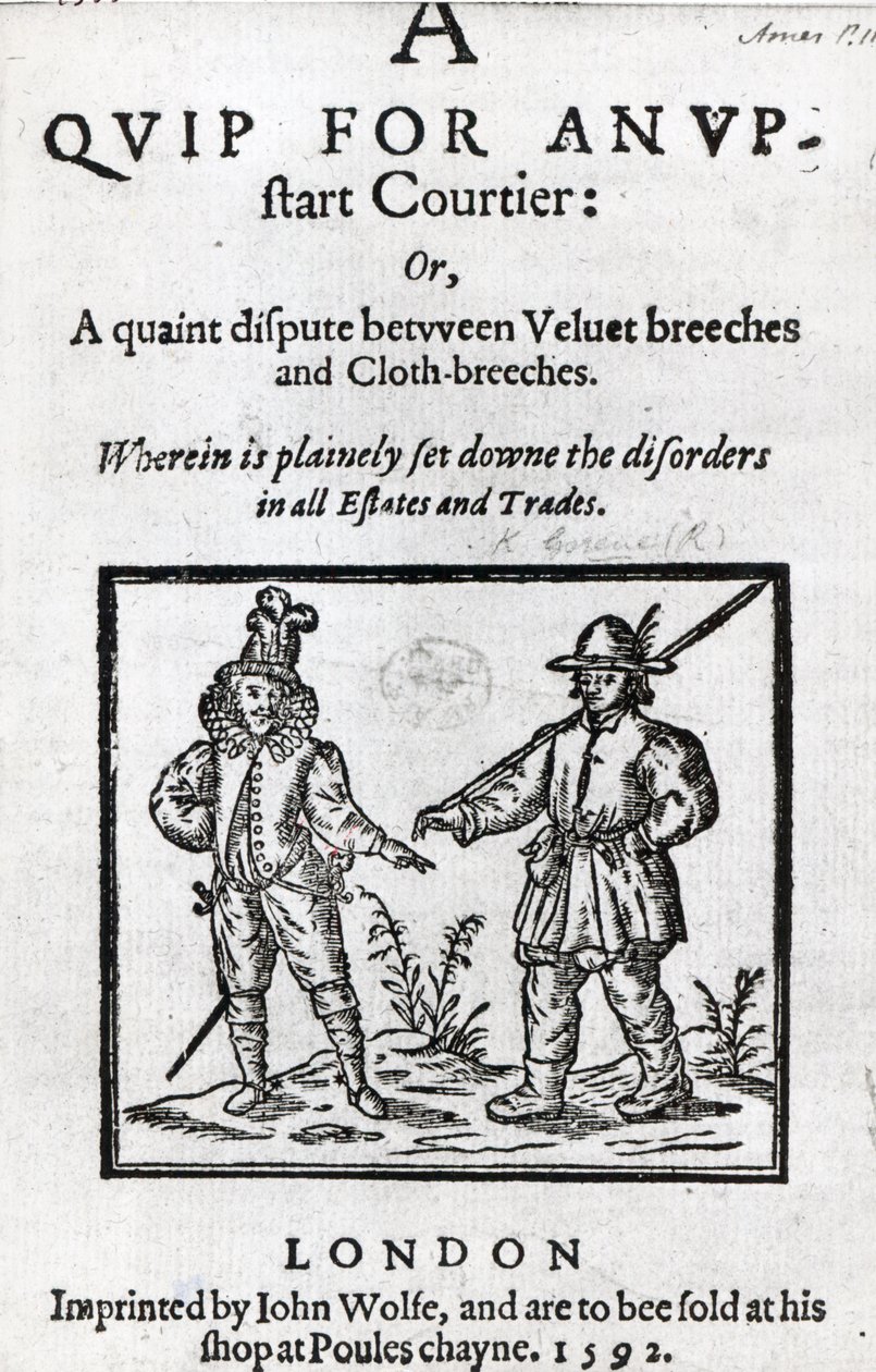 Strona tytułowa „Quip for the Upstart Courtier” Roberta Greene
