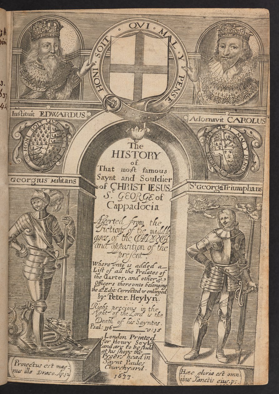 Strona tytułowa „Historii św. Jerzego”, Peter Heylyn autorstwa English School