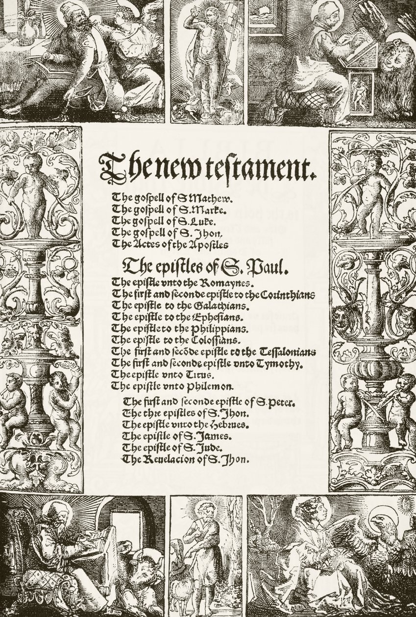 Strona tytułowa Nowego Testamentu Williama Tyndale