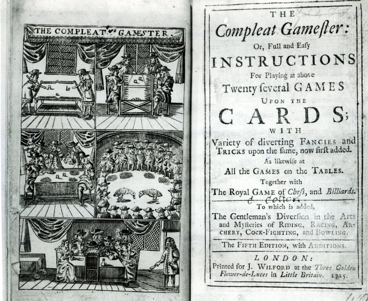 Strona tytułowa piątego wydania The Compleat Gamester, przypisywanego Charlesowi Cottonowi (1630-87), wyd. 1725 autorstwa English School