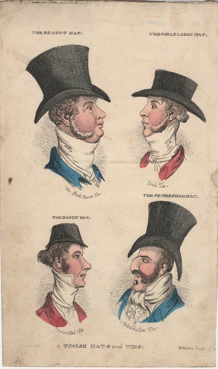 Tońskie kapelusze i krawaty, ok. 1815-20 autorstwa English School
