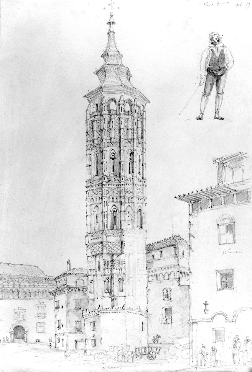 Nowa wieża Saragossy, 1831 (rysunek) autorstwa English School