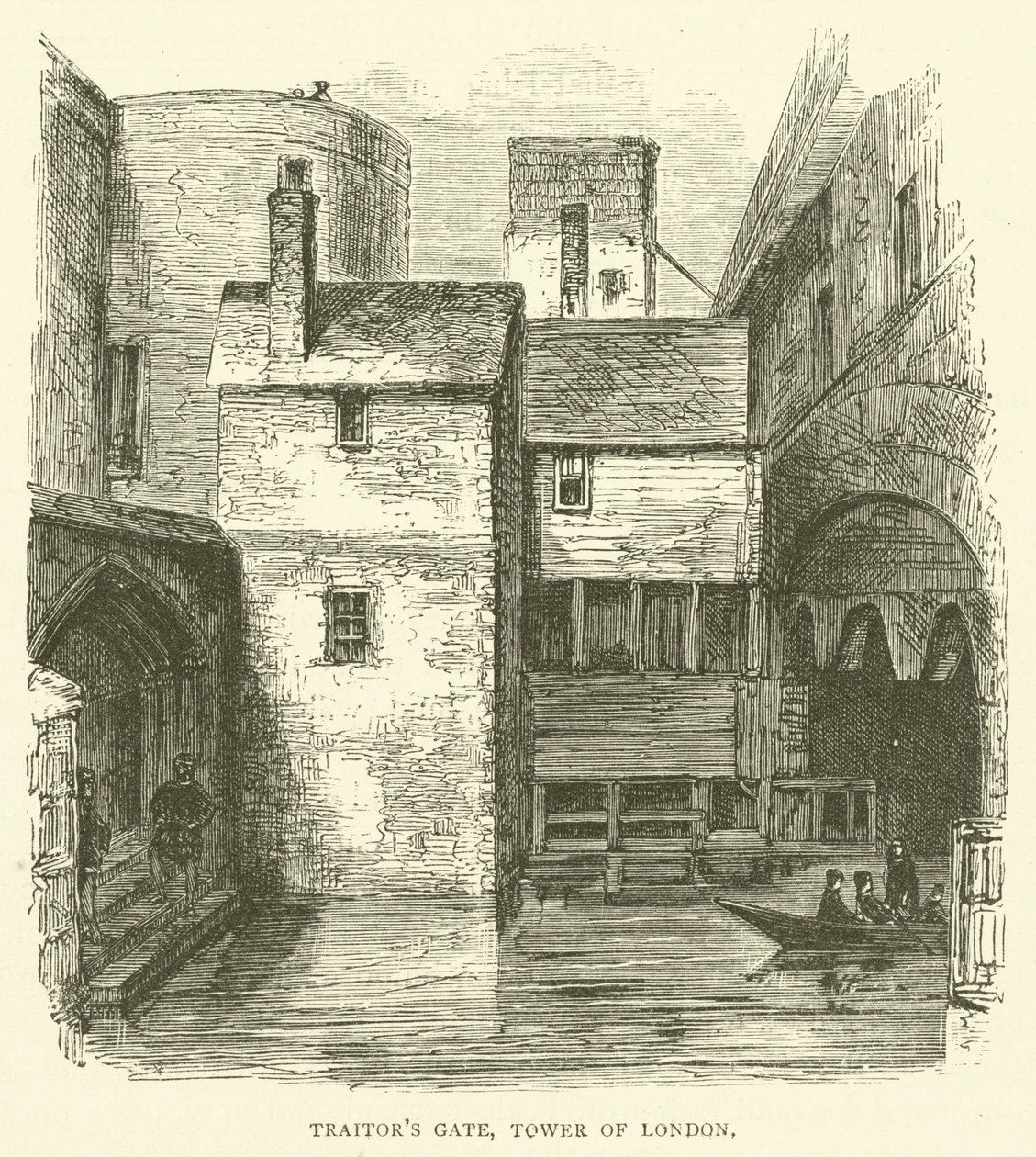 Brama Zdrajców, Tower of London (rycina) autorstwa English School