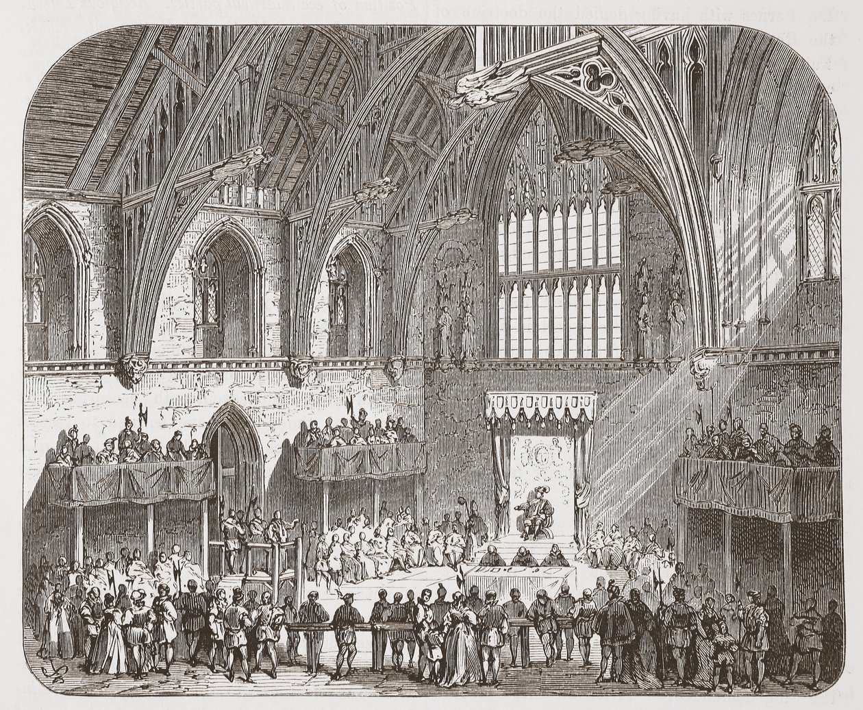 Proces Lamberta w Westminster Hall autorstwa English School