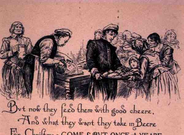 Tudor Christmas Cheer (grawerunek) autorstwa English School
