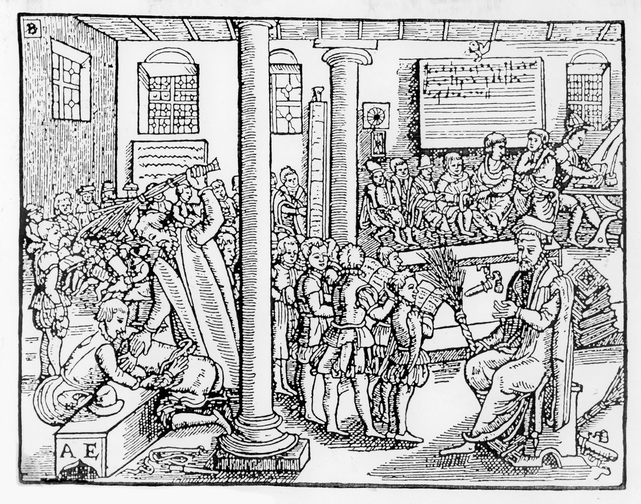 Gimnazjum Tudorów (drzeworyt) autorstwa English School