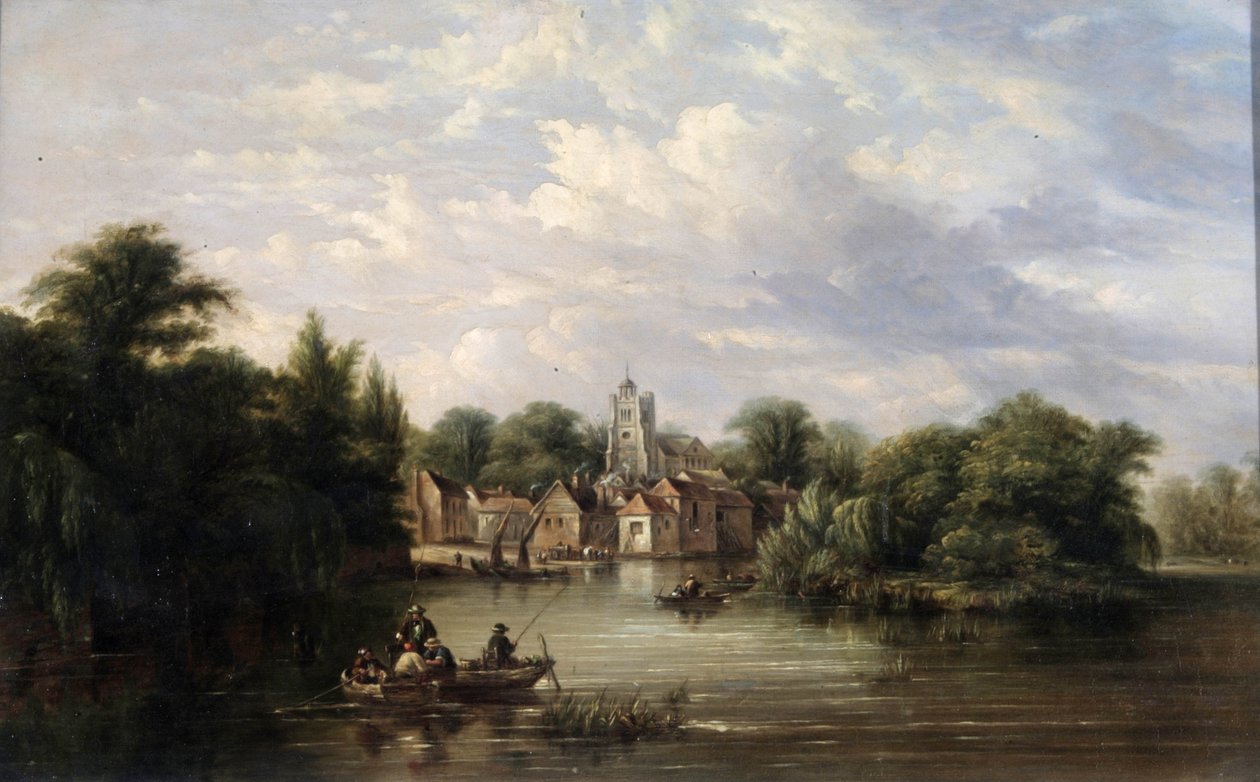 Kościół Twickenham, Embankment i Eel Pie Island, Middlesex, po 1713 autorstwa English School