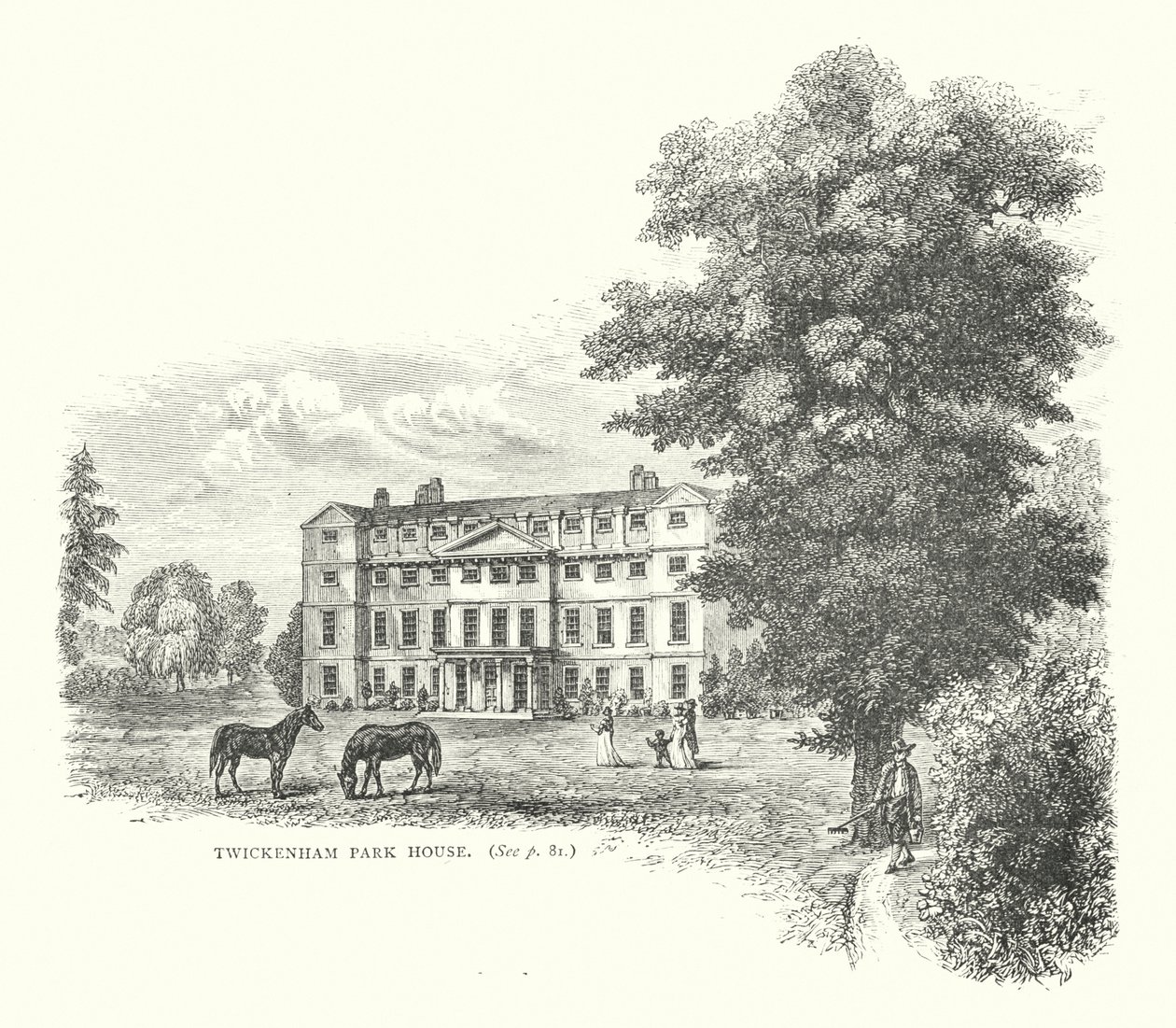 Twickenham Park House (grawerunek) autorstwa English School