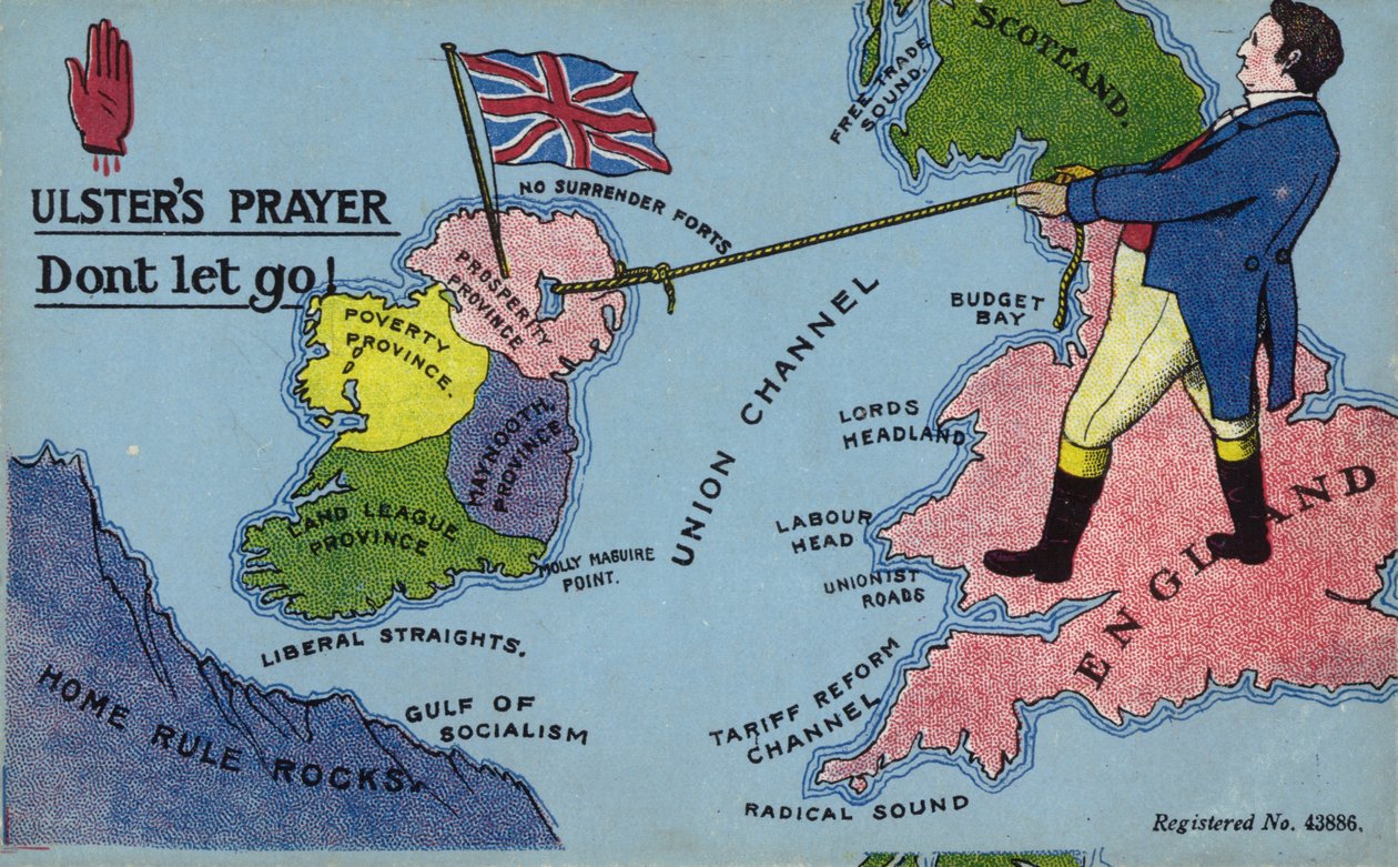 Modlitwa Ulsteru. Nie puszczaj! (kolorowa litografia) autorstwa English School