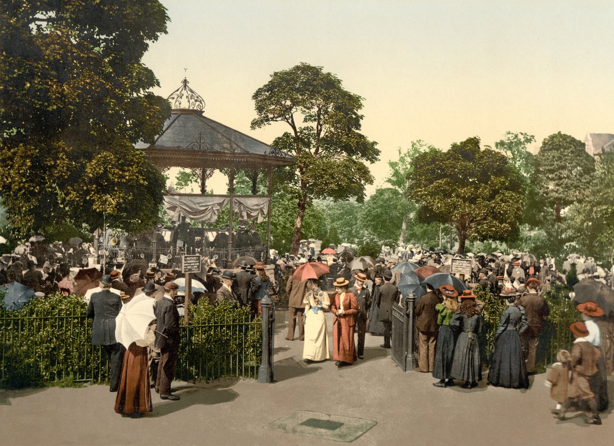 Valley Gardens, Harrogate, pub. 1900 (kolorowa litografia) autorstwa English School