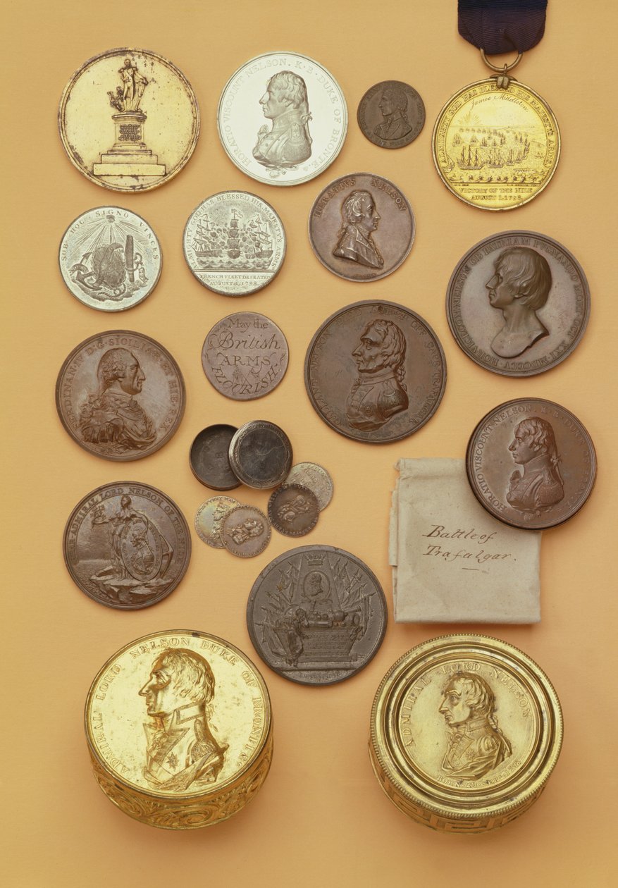 Różne medale związane z admirałem Lordem Nelsonem, 1798-1805 (metal) autorstwa English School