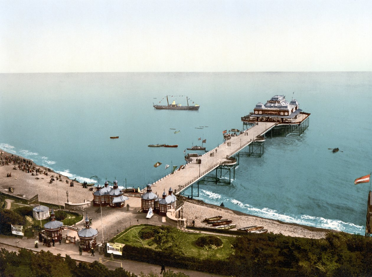 Victoria Pier, Folkestone (zdjęcie ręcznie kolorowane) autorstwa English School