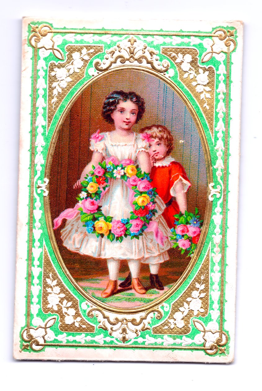 Wiktoriańska kartka bożonarodzeniowa, ok.1880 autorstwa English School