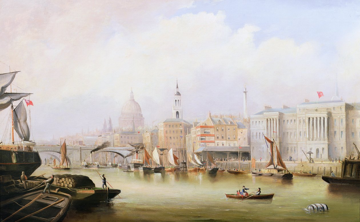 Zobacz Tamizę z Blackfriars i katedrą St. Pauls Beyond autorstwa English School