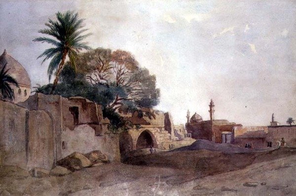 Widok na Bliskim Wschodzie, ok. 1820 (akwarela na papierze) autorstwa English School