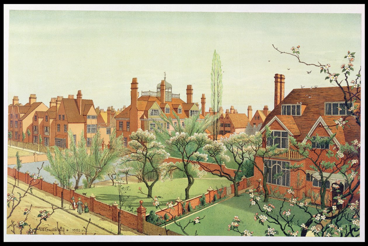 Widok na Bedford Park, 1882 autorstwa English School