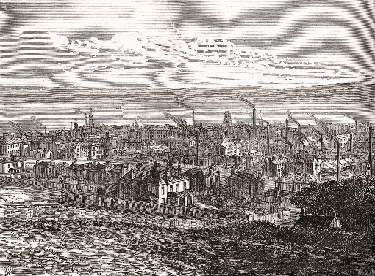 Widok Dundee, Szkocja, z książki "Cities of the World", opublikowanej ok. 1893 r. (druk) autorstwa English School