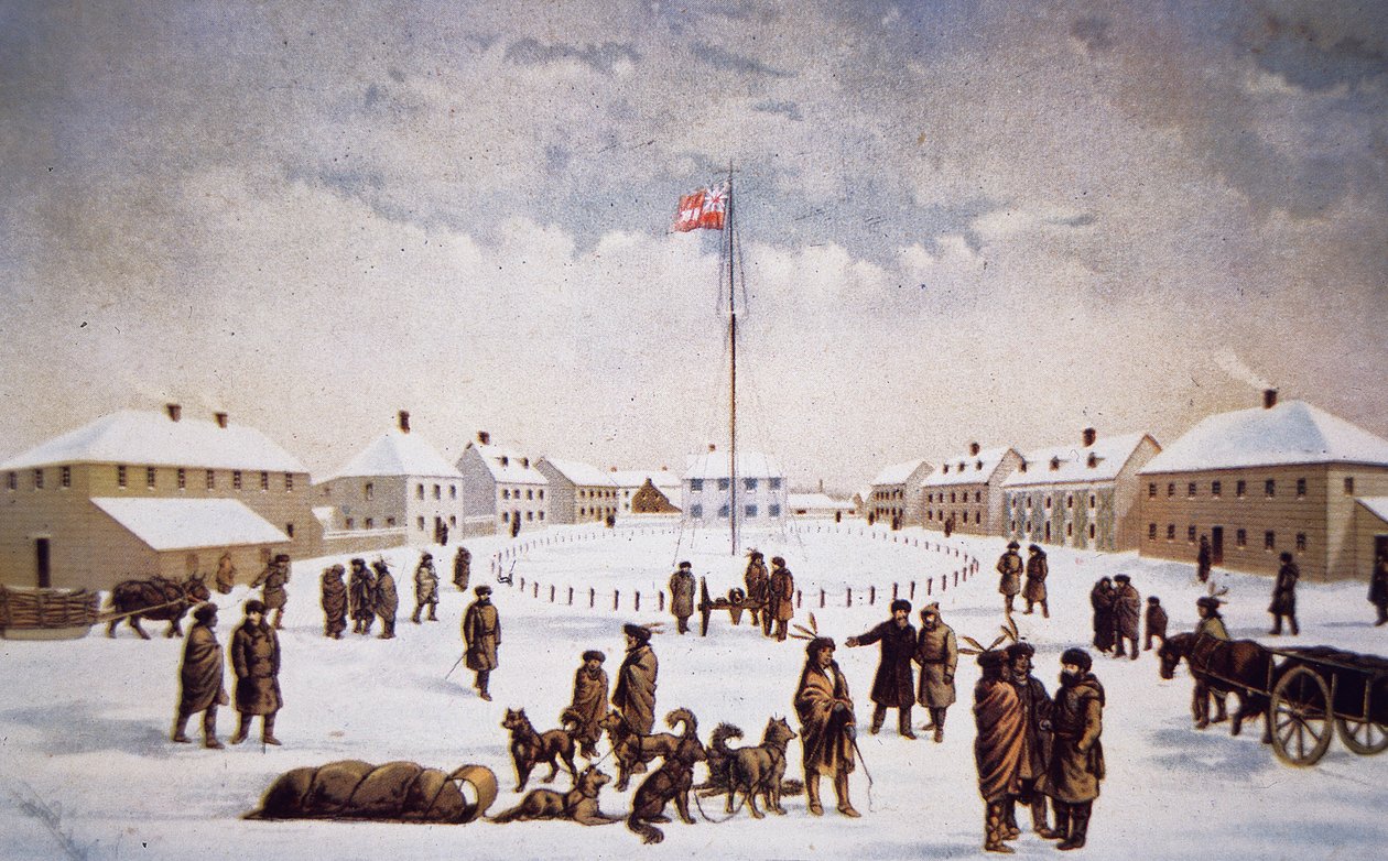 Widok na Fort Garry (kolor lito) autorstwa English School