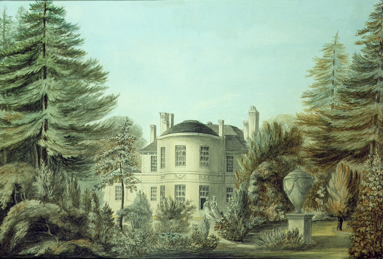 Widok XVIII-wiecznej willi, ok. 1790 (wc na papierze) autorstwa English School