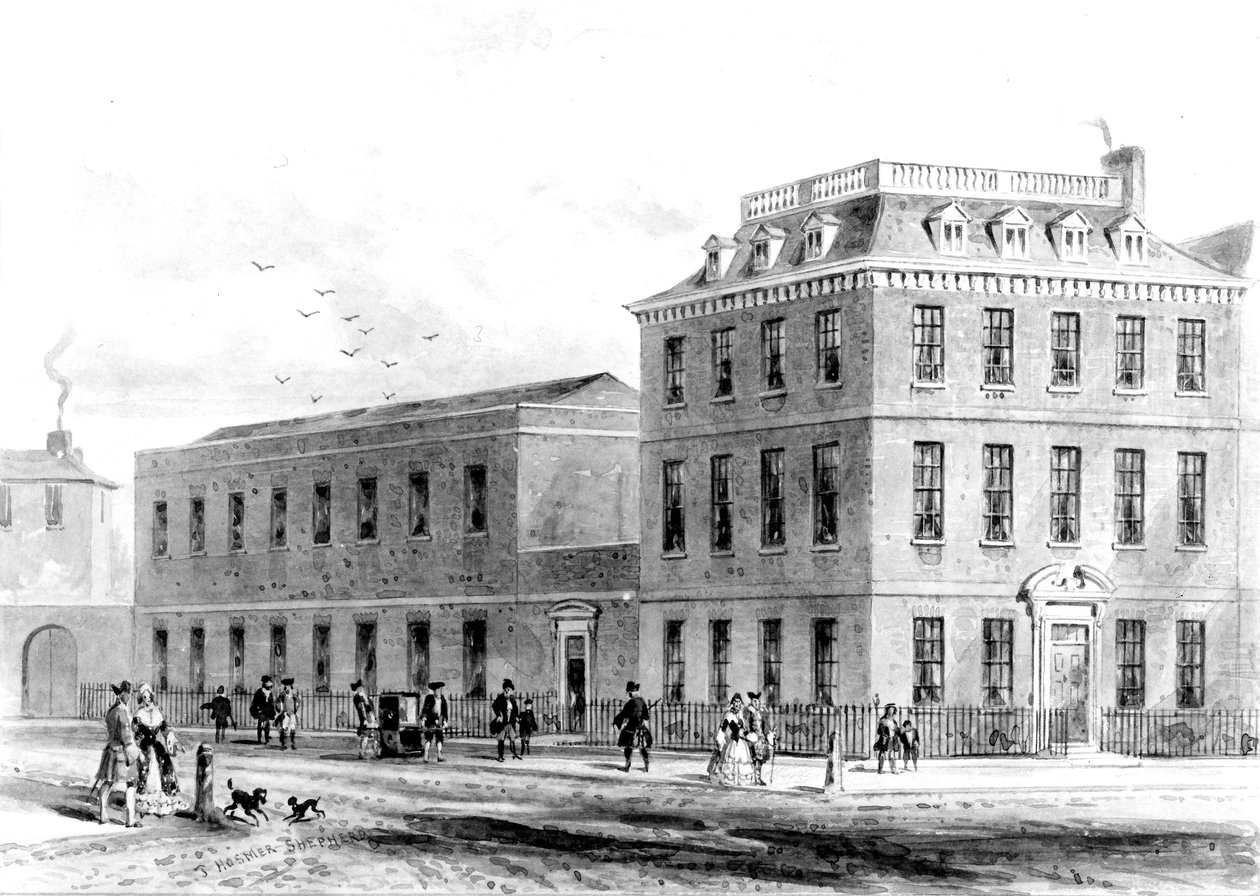 Widok na wschodnią stronę placu Soho, 1850 autorstwa English School